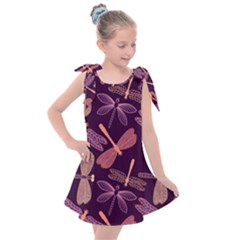 Dragonfly-pattern-design Kids  Tie Up Tunic Dress by Jancukart