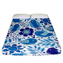 Pattern-with-birds Fitted Sheet (california King Size)