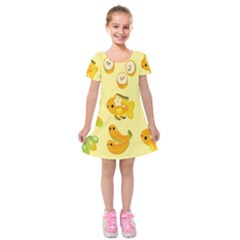 Banana Cichlid Kids  Short Sleeve Velvet Dress by artworkshop