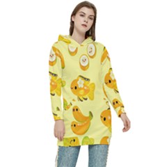 Banana Cichlid Women s Long Oversized Pullover Hoodie