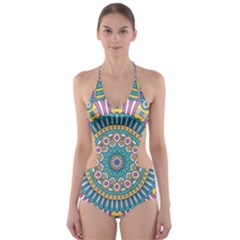 Mandala 01 Cut-out One Piece Swimsuit by zappwaits