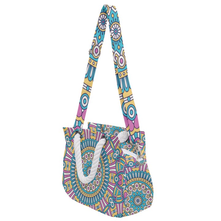 Mandala 01 Rope Handles Shoulder Strap Bag