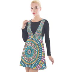 Mandala 01 Plunge Pinafore Velour Dress by zappwaits