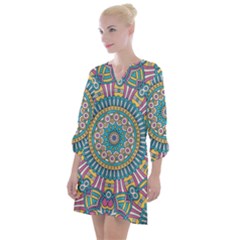 Mandala 01 Open Neck Shift Dress by zappwaits