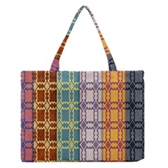 Grungy Vintage Patterns Zipper Medium Tote Bag