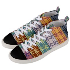 Grungy Vintage Patterns Men s Mid-top Canvas Sneakers