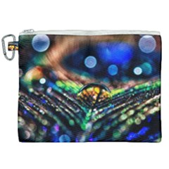 Peacock Feather Drop Canvas Cosmetic Bag (xxl) by artworkshop