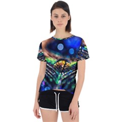 Peacock Feather Drop Open Back Sport Tee by artworkshop