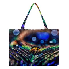 Peacock Feather Drop Medium Tote Bag by artworkshop