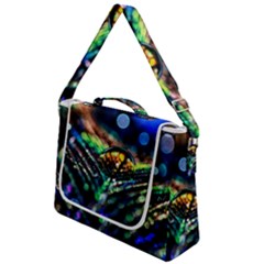 Peacock Feather Drop Box Up Messenger Bag by artworkshop