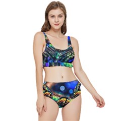 Peacock Feather Drop Frilly Bikini Set by artworkshop