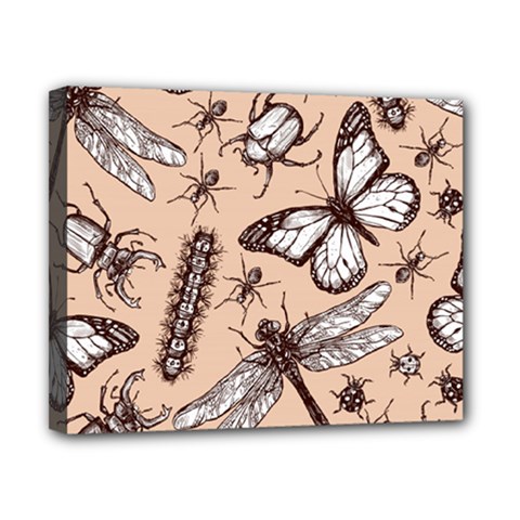 Vintage-drawn-insect-seamless-pattern Canvas 10  X 8  (stretched) by Jancukart