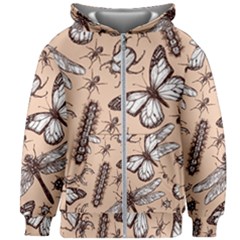 Vintage-drawn-insect-seamless-pattern Kids  Zipper Hoodie Without Drawstring