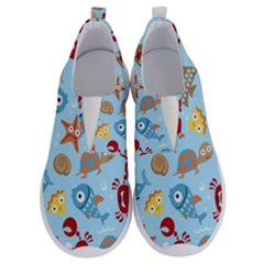 Seamless-pattern-funny-marine-animals-cartoon No Lace Lightweight Shoes