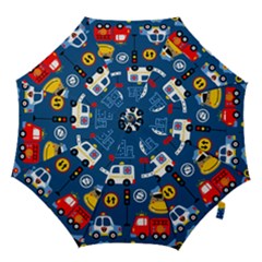 Seamless-pattern-vector-rescue-team-cartoon Hook Handle Umbrellas (large)