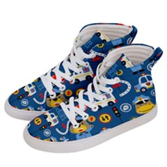 Seamless-pattern-vector-rescue-team-cartoon Women s Hi-top Skate Sneakers