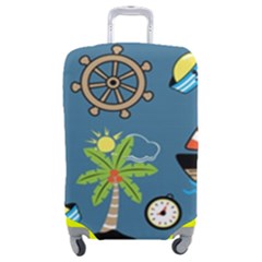 Seamless-pattern-with-sailing-cartoon Luggage Cover (medium) by Jancukart