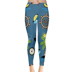 Seamless-pattern-with-sailing-cartoon Inside Out Leggings