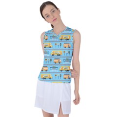 Buses-cartoon-pattern-vector Women s Sleeveless Sports Top