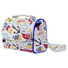 Seamless-pattern-vector-sailing-equipments-cartoon Satchel Shoulder Bag