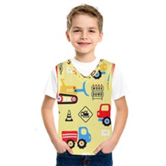 Seamless-pattern-vector-industrial-vehicle-cartoon Kids  Basketball Tank Top