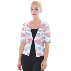 Hand-drawn-seamless-pattern-with-cute-fishes-doodle-style-pink-blue-colors Cropped Button Cardigan