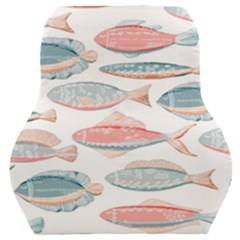 Hand-drawn-seamless-pattern-with-cute-fishes-doodle-style-pink-blue-colors Car Seat Back Cushion 