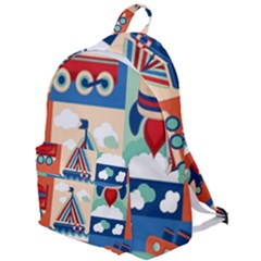 Toy-transport-cartoon-seamless-pattern-with-airplane-aerostat-sail-yacht-vector-illustration The Plain Backpack