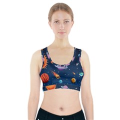 Background-template-with-bright-stars-dark-sky Sports Bra With Pocket by Jancukart