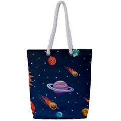 Background-template-with-bright-stars-dark-sky Full Print Rope Handle Tote (small) by Jancukart