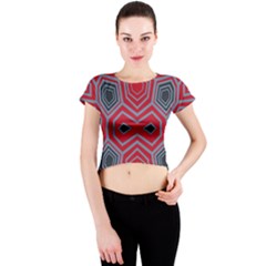 Abstract Pattern Geometric Backgrounds  Crew Neck Crop Top by Eskimos