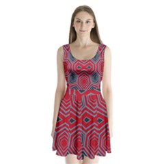 Abstract Pattern Geometric Backgrounds  Split Back Mini Dress  by Eskimos