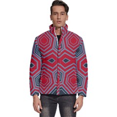 Abstract Pattern Geometric Backgrounds  Men s Puffer Bubble Jacket Coat by Eskimos