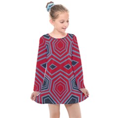 Abstract Pattern Geometric Backgrounds  Kids  Long Sleeve Dress by Eskimos