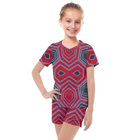 Abstract Pattern Geometric Backgrounds  Kids  Mesh Tee And Shorts Set by Eskimos