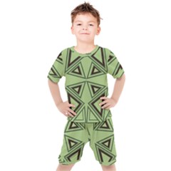 Abstract Pattern Geometric Backgrounds Kids  Tee And Shorts Set by Eskimos