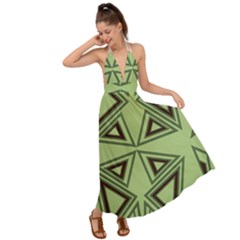 Abstract Pattern Geometric Backgrounds Backless Maxi Beach Dress by Eskimos