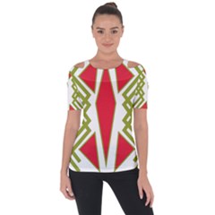 Abstract Pattern Geometric Backgrounds Shoulder Cut Out Short Sleeve Top by Eskimos