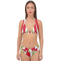 Abstract Pattern Geometric Backgrounds Double Strap Halter Bikini Set by Eskimos