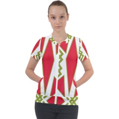 Abstract Pattern Geometric Backgrounds Short Sleeve Zip Up Jacket