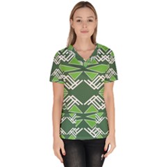 Abstract Pattern Geometric Backgrounds  Women s V-neck Scrub Top by Eskimos