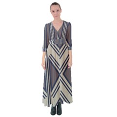 Abstract pattern geometric backgrounds  Button Up Maxi Dress