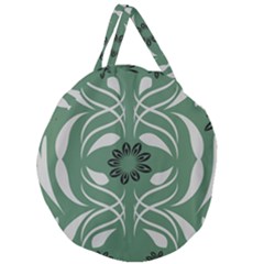 Folk Flowers Print Floral Pattern Ethnic Art Giant Round Zipper Tote by Eskimos