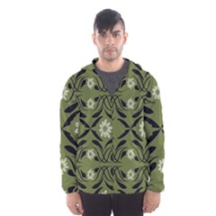 Folk flowers print Floral pattern Ethnic art Men s Hooded Windbreaker