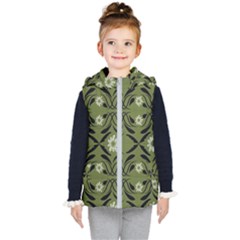 Folk flowers print Floral pattern Ethnic art Kids  Hooded Puffer Vest