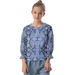 Folk flowers print Floral pattern Ethnic art Kids  Cuff Sleeve Top