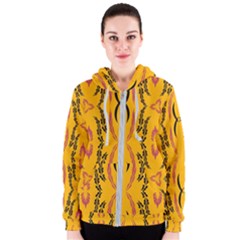 Folk flowers print Floral pattern Ethnic art Women s Zipper Hoodie