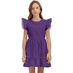 Purple Plain Kids  Winged Sleeve Dress by FunDressesShop