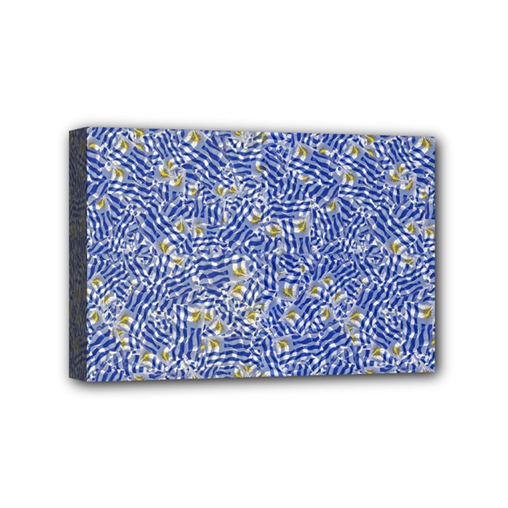 Uruguay Flag Motif Pattern Mini Canvas 6  x 4  (Stretched)