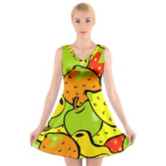 Fruit Food Wallpaper V-neck Sleeveless Dress